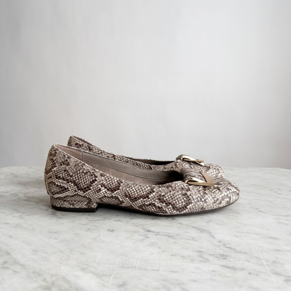 Aerosoles Good Times snakeskin buckle flats size‎ 8